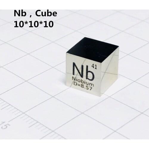 Free shipping 6-sided Mirror Polished Double-sided Engraved Metal 10mm Niobium Nb Cube Nb≥99.95
