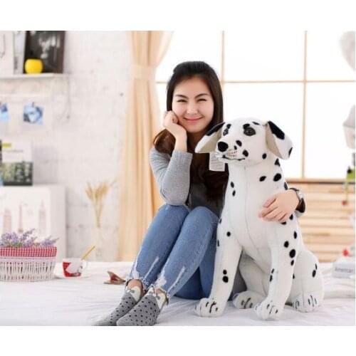 Big lovely plush real life Dalmatian toy simulation squating Dalmatian doll gift about 75cm xf2982