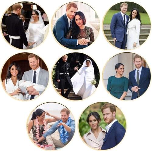 Art Ornaments 8 Pcs Present Prince William and His Wife Sliver Plated Metal Coin Home Decor Collection Valentines Day Present