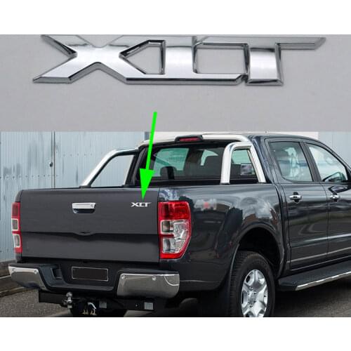 For Ford F150 F-150 Pickup XLT Rear Trunk Tailgate Logo Emblem Letters Car Sticker Decal Badge Silver Color