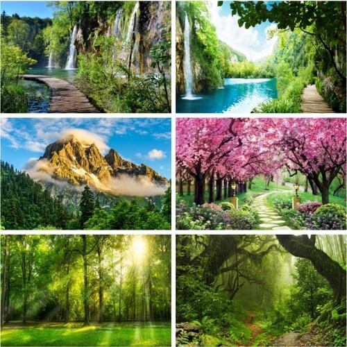 Yeele Landscape Waterfall Lake Spring Tree Green Nature Scenery Scene Photography Backdrops Vinyl Background For Photo Studio