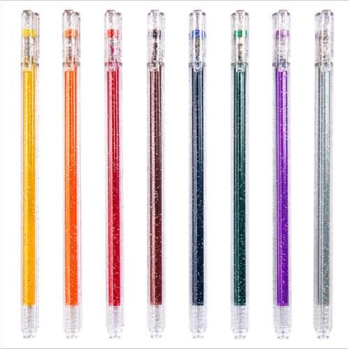 8 Colors Flash Gel Pen Highlight Double Head Marker Full Shining Refill For Children Student Painting Graffiti Art Supply