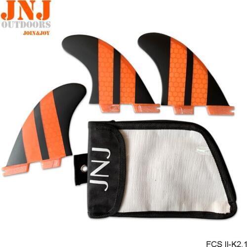 JNJ surfboard k2.1 fins thruster made by fiberglass with bags