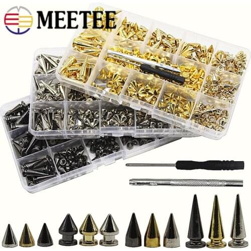 80/180sets Meetee Metal Nail Rivet Screw Buckles Eye Installation Tool Bag Shoes Belt Decorative Button DIY Hardware Accessories