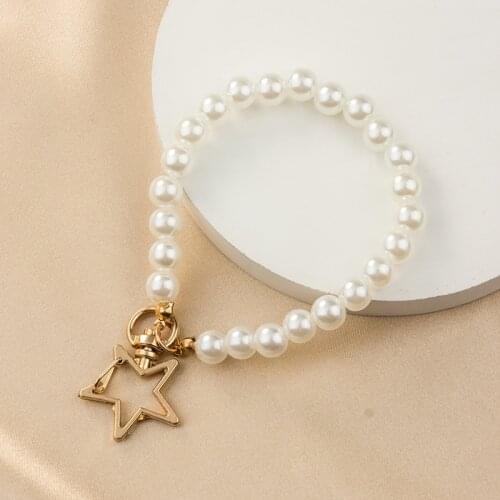 Fashion Pearl Hand Rope Keychain Kawaii Airpods Jewelry Key Chain Accessories Pendant For Clothes Backpack Keyring Phone Charm