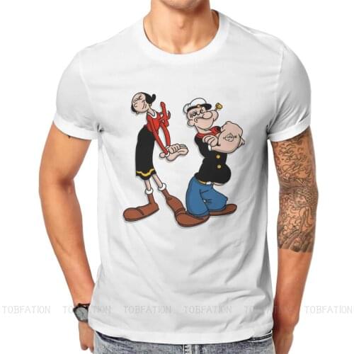Popeye the Sailor Man Manga Olive Oy T Shirt Vintage Homme High Quality Tshirt Loose Crewneck Men Clothing