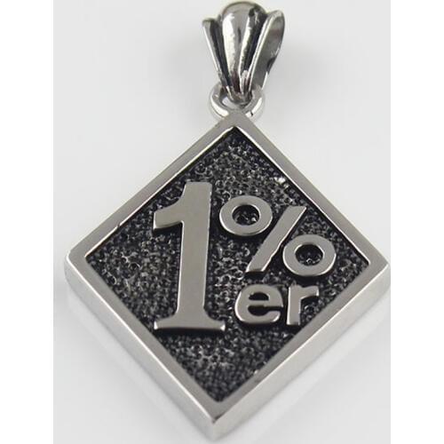 Men Silver color 316L Stainless Steel 1%ER Motorcycle Club Biker Pendant Mens Jewelry