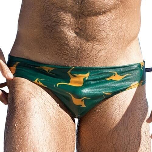 Mens Shorts Sexy Swim Briefs Animal Print Cartoon Triangle Underwear Men Swimwear Swimming Beach Surf Board Swimsuit Fashion