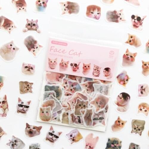 100 pcs Kawaii cat Stickers Cartoon cute Small stickers Decorative collage Diary Album Scrapbooking material Children Stationery