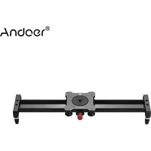 Andoer Camera Video Slider Track Rail Stabilizer 40cm/15.7inch Aluminum Alloy for Canon Nikon Sony DSLR Camera Max. Load 13.2Lbs