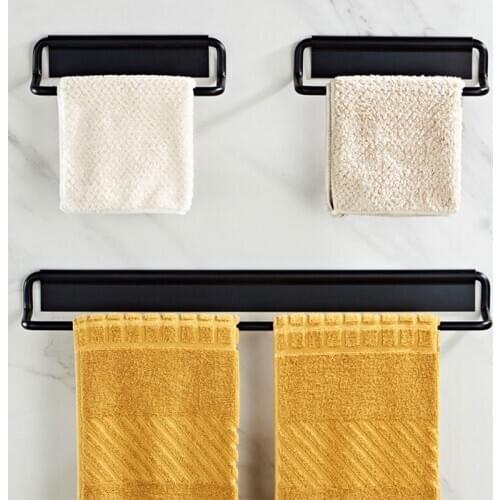 Wall-mounted Bathroom Towel Holder Home Kitchen Toilet Hanging Slipper Storage Rod