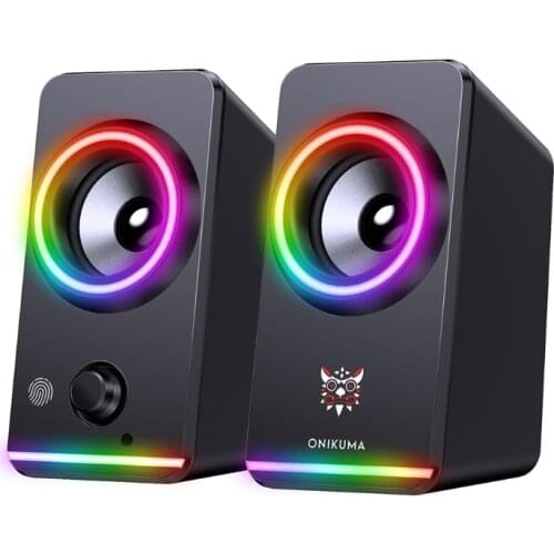 Desk-top Game Speaker RGB Streamer Colorful Lights Subwoofer Stereo Speaker USB Ports Computer SmartPhones Speakers