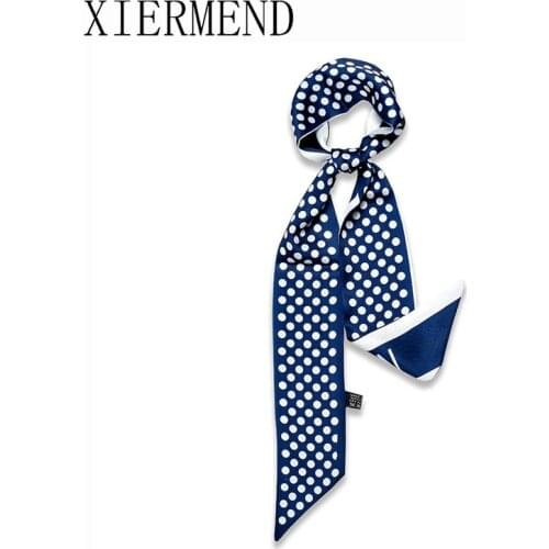 New little dots scarves spring autumn decoration joker hair ribbon bound bagband small scarf tied hairband women skinny scarf