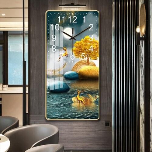 Rectangular wall clock living room study wall clock in home fashion simple silent clock creative clock