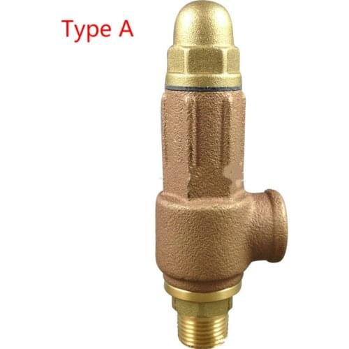 Adjustable Safety Valve 1/2 inch Bronze Safety Relief Valve Control High Pressure Reduce Relief Safety Water Heater Boiler Steam