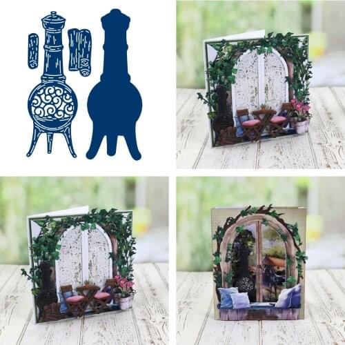 Dies Scrapbooking Metal Chiminea stove Cutting Dies Craft Embossing Make Paper Greeting Card Making Template DIY Handmade 2021