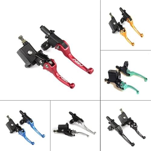 ASV Logo CNC Folding Brake Lever ASV Clutch Lever With Front Pump For Motorcycle Dirt Bike Motocross CRF KLX YZF RMZ