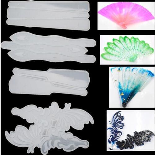 Foldable Fan DIY Silicone Mold Jewelry Resin Fan Bone Fan Blade Casting Mould Craft Tools