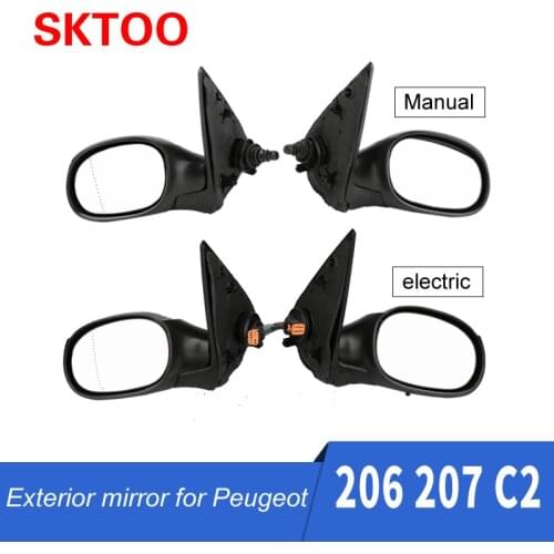 SKTOO For Peugeot 206 207 Citroen C2 manual electric reversing mirror assembly rearview mirror
