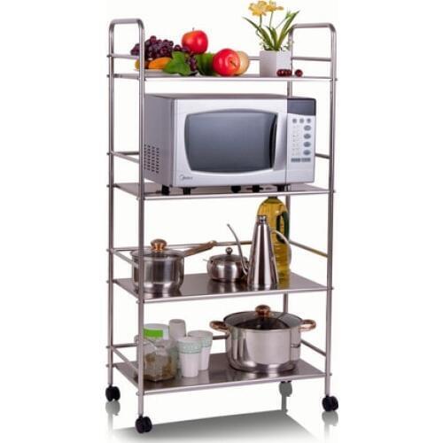 Microwave oven rack stainless steel kitchen utensils floor rack