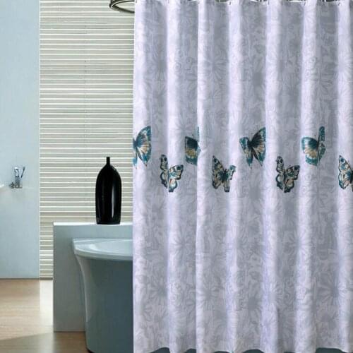 Factory direct home shower curtain Butterfly flower thick waterproof bathroom douchegordijn mildew rideau de douche cortina SK-1