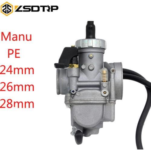 ZSDTRP Keihin PE Manu Caburetor Motorcycle 24mm 26mm 28mm Carburador For 50cc 100cc 125cc 150cc Moto