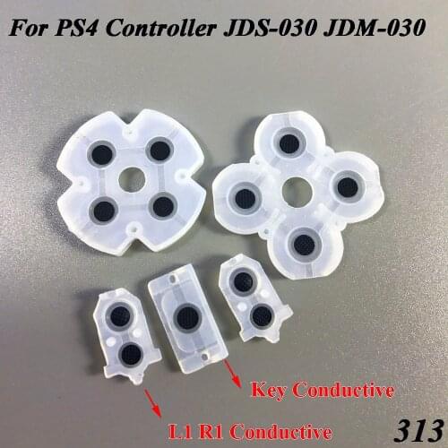 100set/lot Soft Rubber JDS-030 JDM-030 Silicone Conductive Adhesive L1 R1 Buttons Pad keypads for PS4 Controller