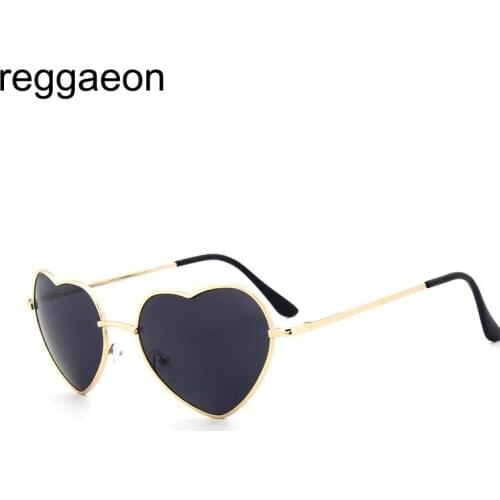 2020 mode en forme de coeur lunettes de soleil femmes métal clair rouge unisexe lunettes mode coeur lunettes de soleil miroir o
