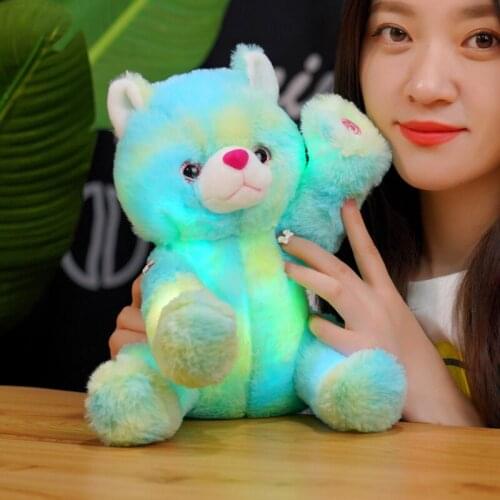 25cm Lovely Colorful Cat Plush Toys Stuffed Soft Cute Luminous Animals Pillow Doll For Kids Girls Birthday Gifts