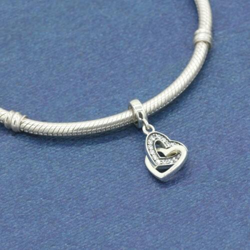 925 sterling silver heart-shaped love pendant charm and CZ Fit charm bracelet jewelry making