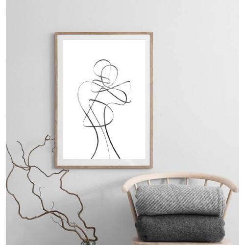 Abstract Line Art Print Abstract Wall Art Minimalist Poster Modern Living Room Wall Decor Scandinavian Style Canvas Painting