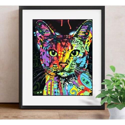 Diamond Painting Cross Stitch Animal Diamond Mosaic Cat Full Kit Sale Picture Rhinestones Arts Crafts
