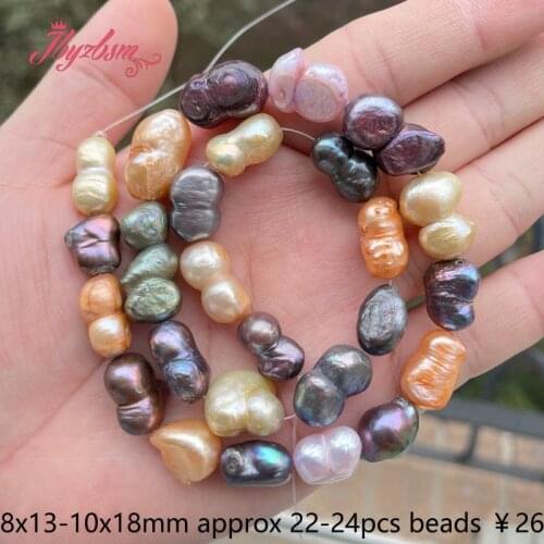 8x12-10x18mm Freeform Multicolor Freshwater Pearl Bead Natural Stone Beads For DIY Women Necklace Bracelet Jewelry Making 14.5"