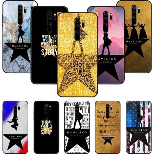 Phone Case For Xiaomi Redmi Note 8 8T 7 7A 9 9S 8A 4 5 Pro Black Cover Back Trend Etui Tpu Hoesjes Art Hamilton Musical Lyrics