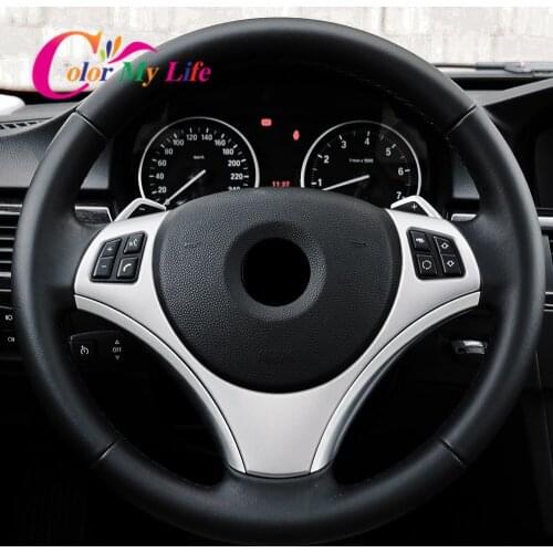 Color My Life ABS Car Steering Wheel Panel Protection Cover Frame Sequins Trim for BMW 1 Series E82 E87 2004-2011 Accessories