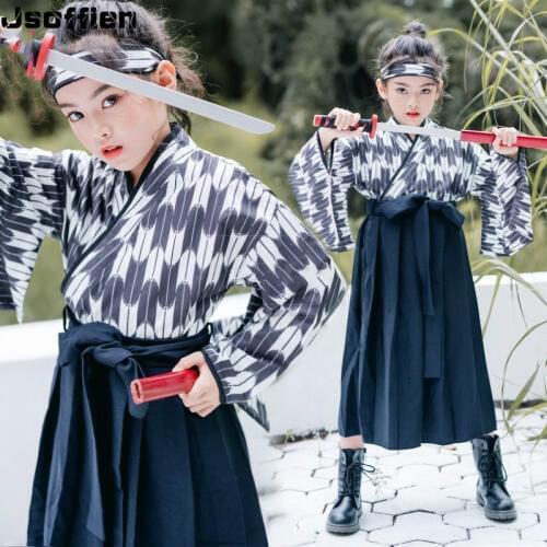Children Japanese Kimono Kids Boy Samurai Clothing Halloween Cosplay Costume Girl Traditional Yukata Hombres Quimono Clothing