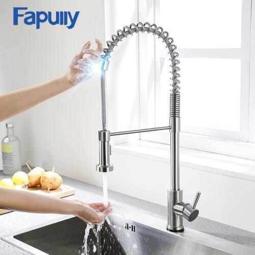 Fapully Kitchen Faucet Stainless Steel Touch Control Smart Sensor Kitchen Mixer Touch Faucet for Kitchen Pull Down Sink Tap 1055