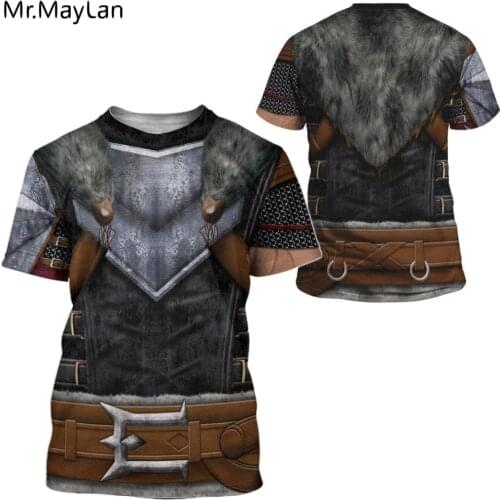 Custom 3D Knight Medieval Armor Men t shirt Knights Templar Harajuku Fashion Tee shirt summer Ropa Casual Unisex tees Drop ship
