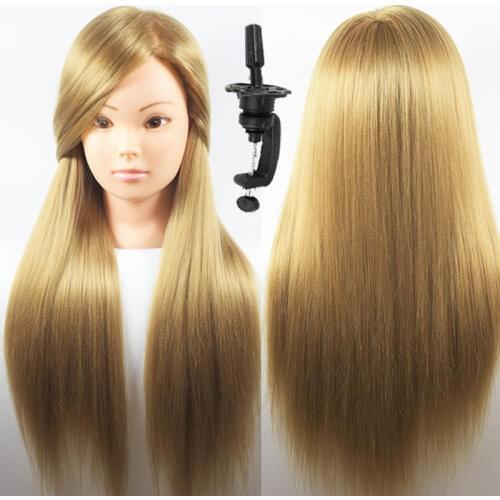 26" Blonde Hair Styling Heads For Practice Training Female Mannequin Head Hairstyles Cosmetology Yaki Hair Dolls With Free Gift
