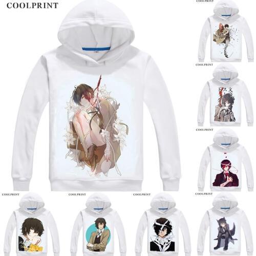 Dazai Osamu BONES Bandaged Neck Mens Hoodies Bungou Stray Dogs Literary Men Sweatshirt Streetwear Anime Hoodie Print Long Hooded
