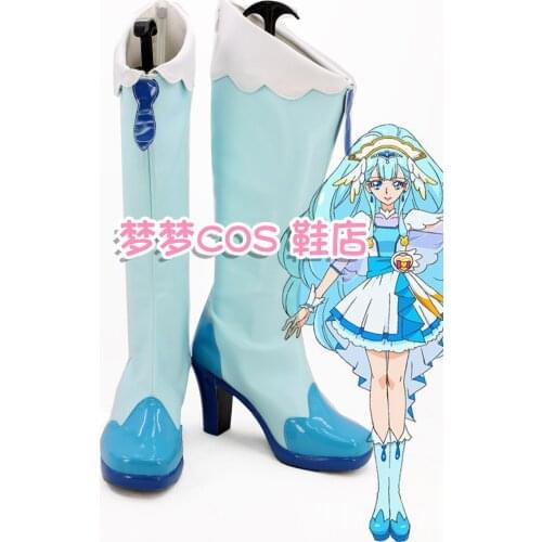 Hugtto Pretty Cure Cure Ange Cosplay Boots Blue Shoes Custom Made Halloween Party Accessories