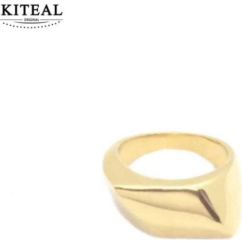 KITEAL new Hot Gift Gold Vermeil size 6 7 8 Gentlewoman Engagement rings Abstract line men ring diy