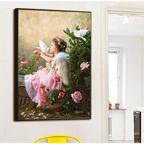 Hot 5D DIY Diamond Mosaic Embroidery Fairy Angel Diamond Painting square Rhinestone cross stitch Home Decor diamond