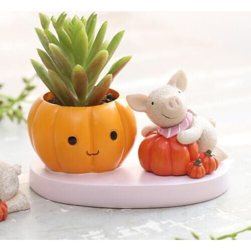 Mini Cute Succulent Plants Pot Animals Resin Flowerpots Planters Desk Flower Pot Home Decor Macetas Flower Office Decor