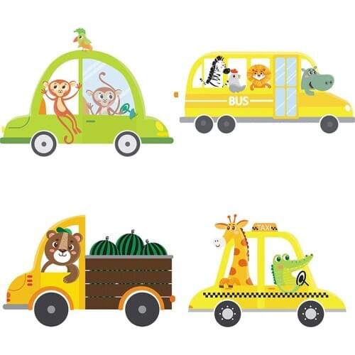 Three Ratels QMH28 Animal travel cute cartoon small animal childrens bedroom decoration sticker Nursery place decals