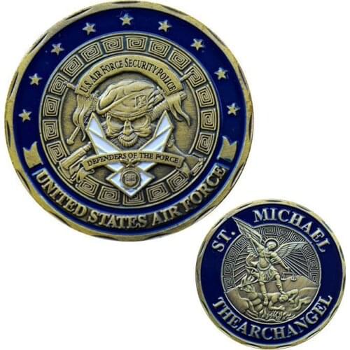 St. Michael the Archangel Military Airman Challenge Coin United States Air Force Security Police Collectible Coin Festival Gift