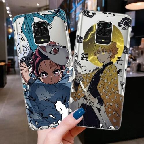 Cartoon Japan Anime Demon Slayer Phone Cases For Xiaomi Mi 10T Note 10 Lite Poco X3 NFC Redmi Note 9S 8 9 Pro 8T 10S 10 Pro Max