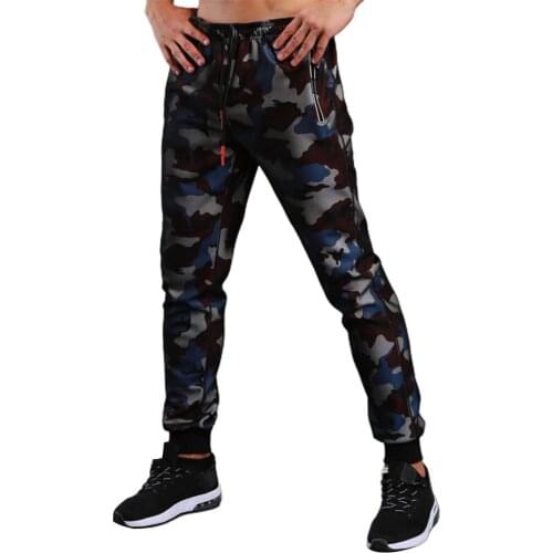 2020 Men Sports Running Pants Men Camo Ankle Tie Drawstring Pockets Fitness Running Sports Pants Sweatpants