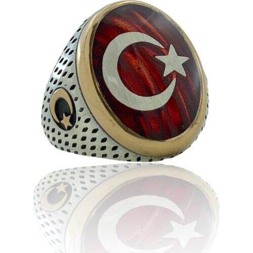 Moon Star Top Quality Oval Cut 925 Silver Men 'S Ring