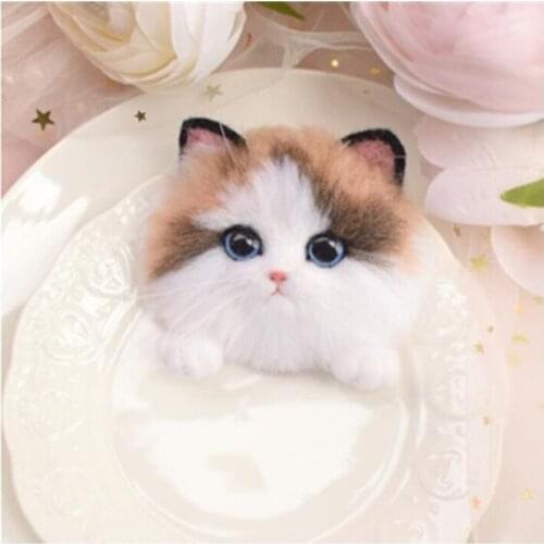 Kitten Gift Simulated Kitten wool needlepoint kit wool felt felting car hang-up ornaments Pendant needlecraft DIY handmade